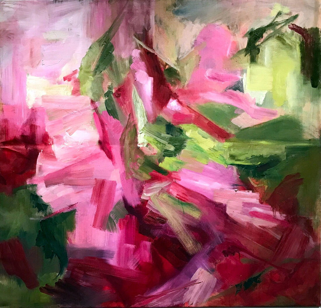 An abstract floral painting